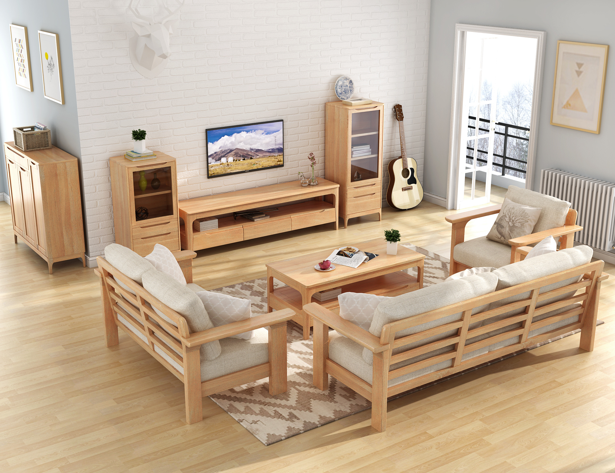 北欧实木家具效果|工业/产品|家具|fflong - 原创作品 